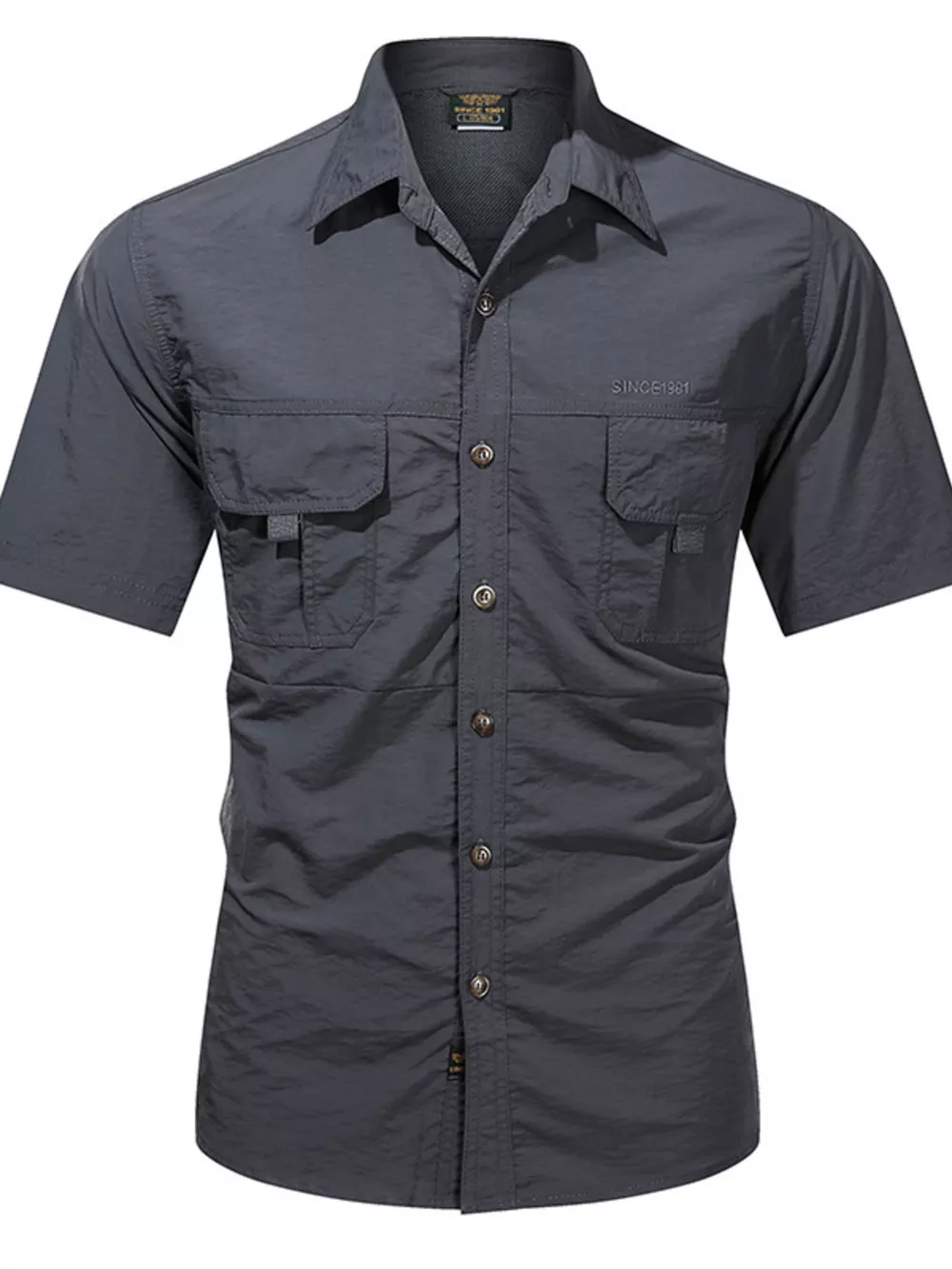 Men's Plus Size Lightweight Button Up Short Sleeve Shirt, image 2