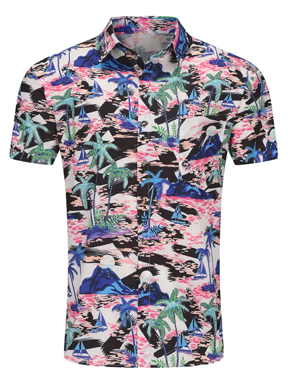 Men's Plus Size Printed Button Up Long Sleeve Shirt, image 5