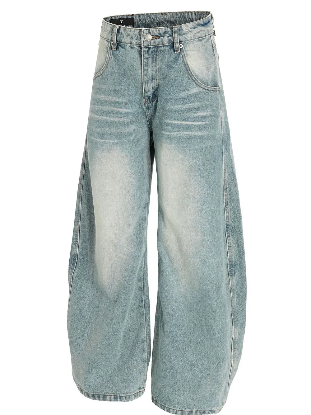 Men's Washed Wide Leg Baggy Jeans, image 2