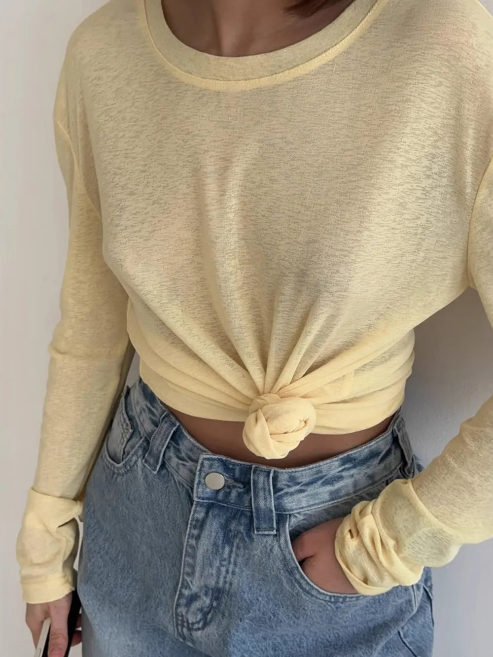 Knotted Long Sleeve T-Shirt, image 6