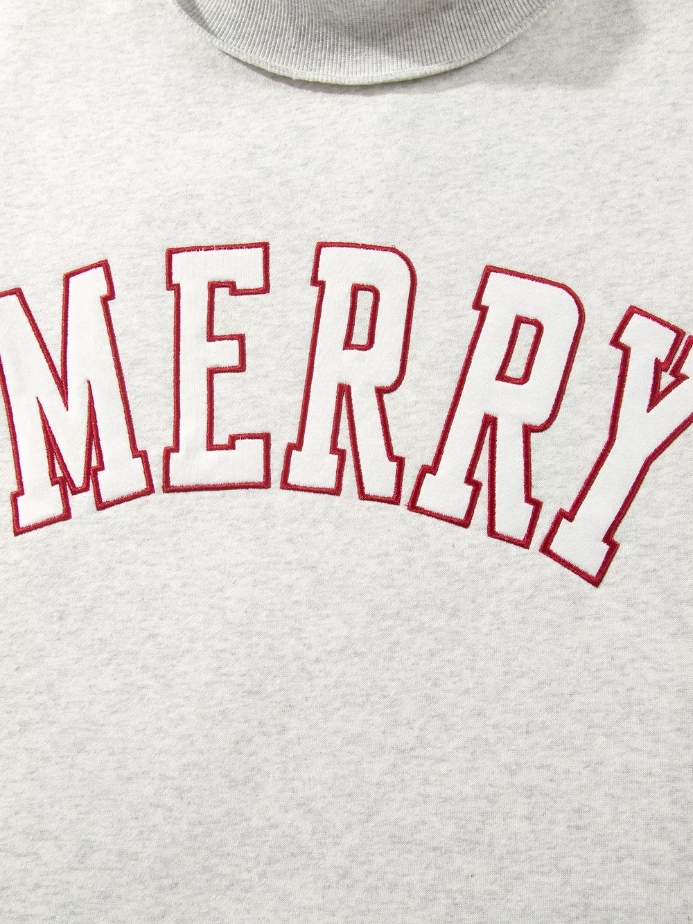 MERRY Embroidered Letter High Neck Tunic Pullover Sweatshirt, image 7