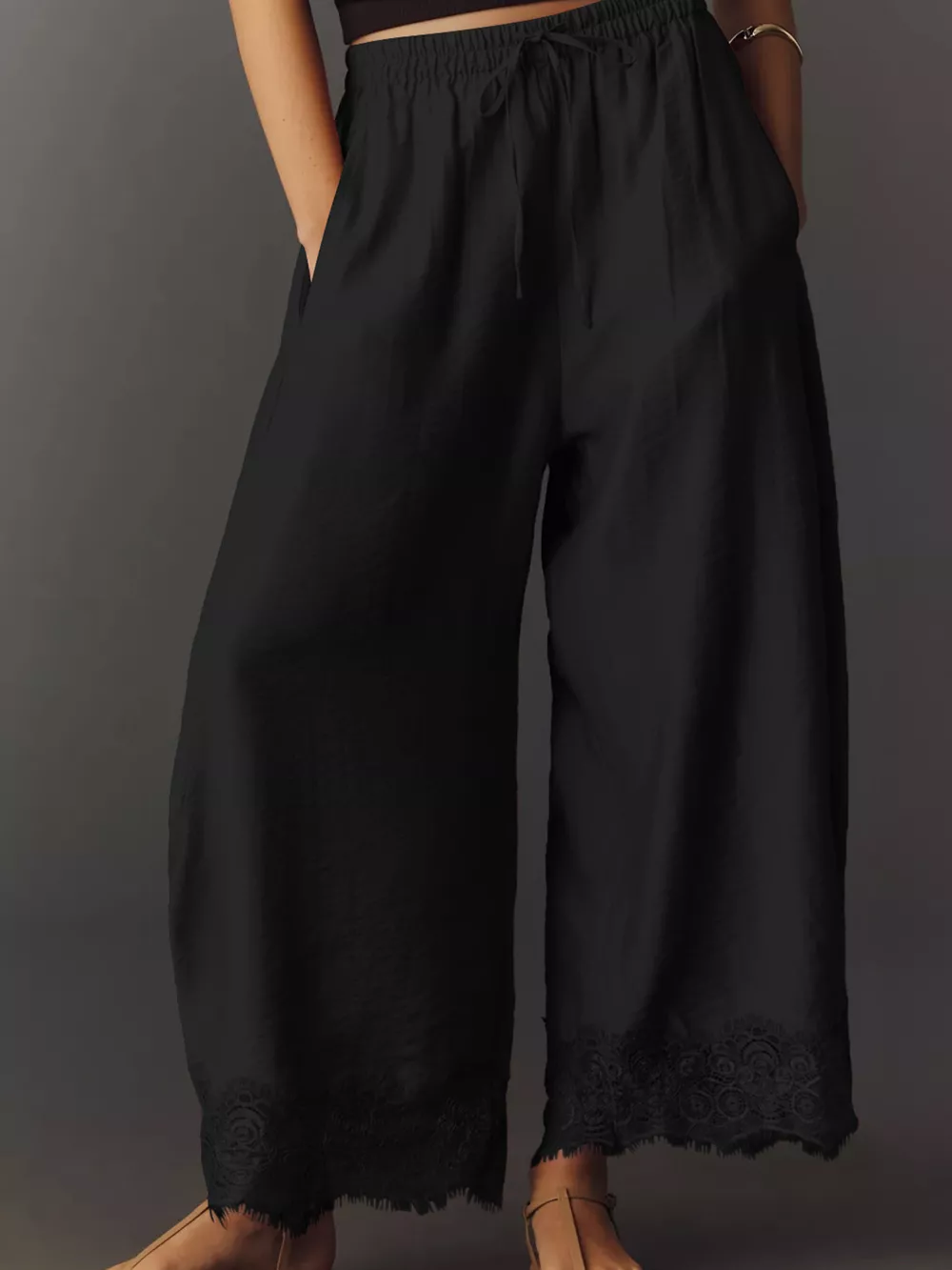 Drawstring Wide Leg Pants, image 28