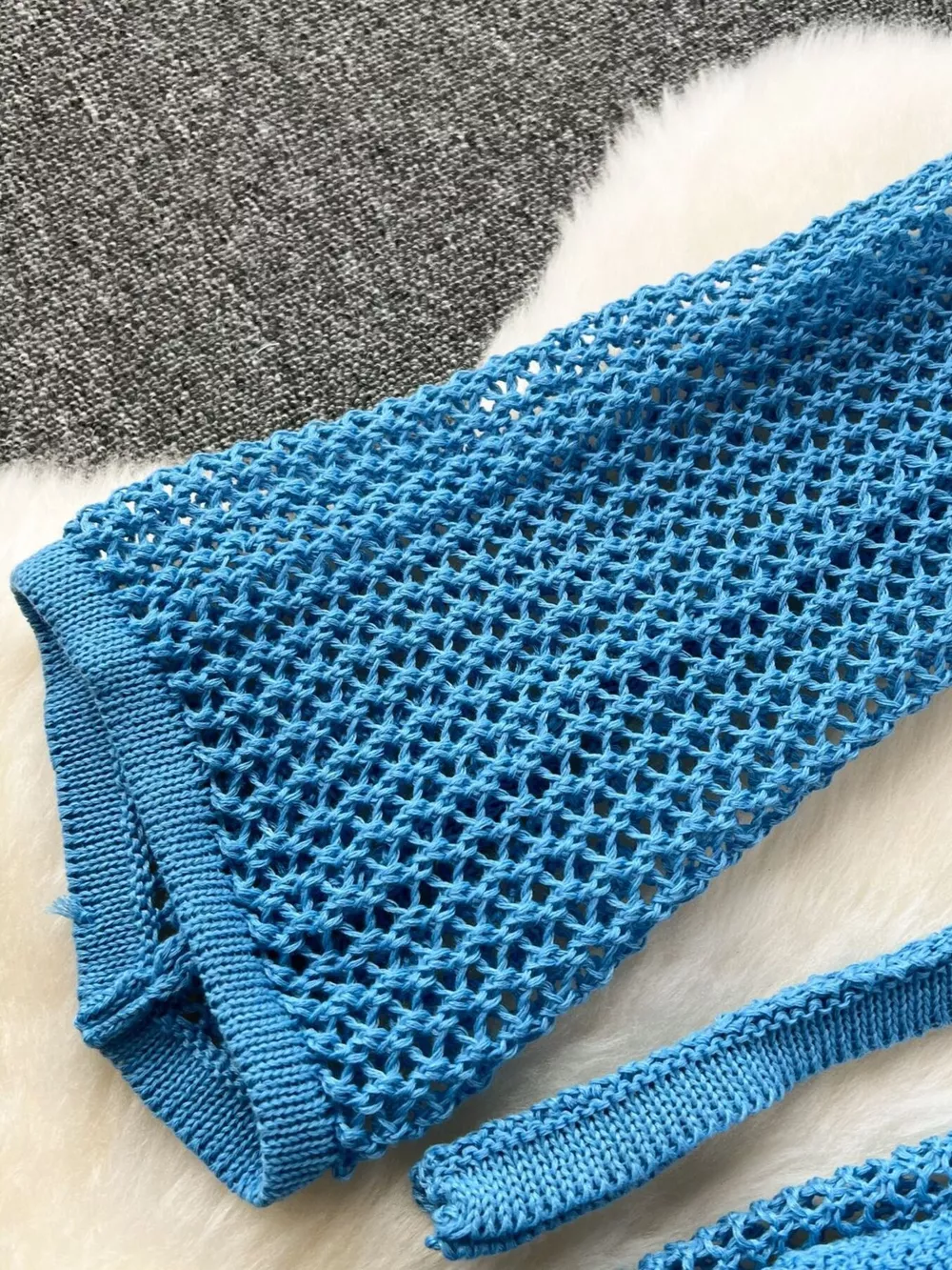 Knitted Crop Top and Slit Skirt Set, image 11