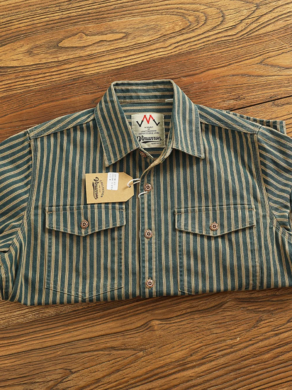 Men's Plus Size Striped Button Up Long Sleeve Shirt, image 7