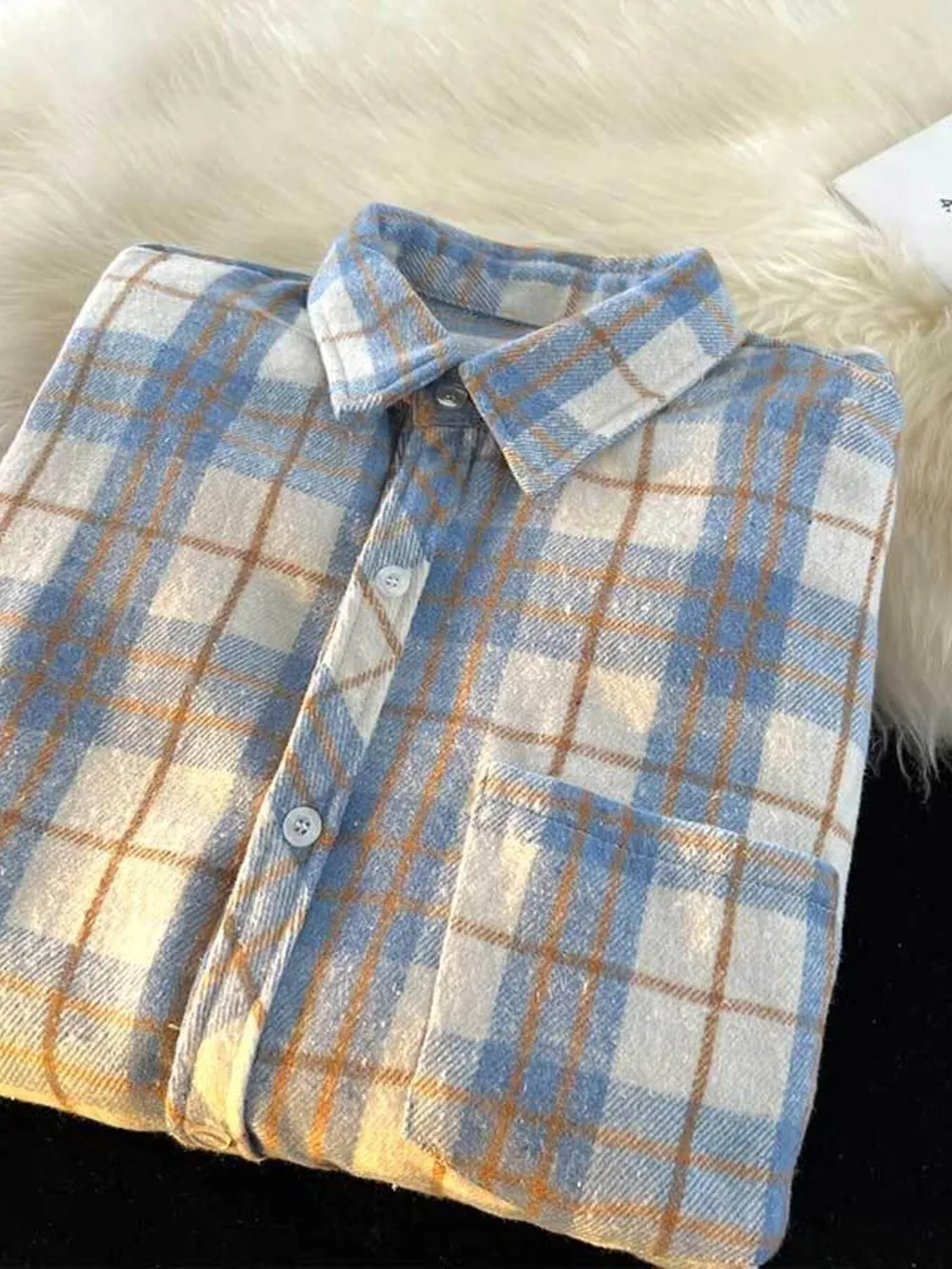 Men's Full Size Oversized Plaid Shirt with Chest Pocket Plus Size, image 2