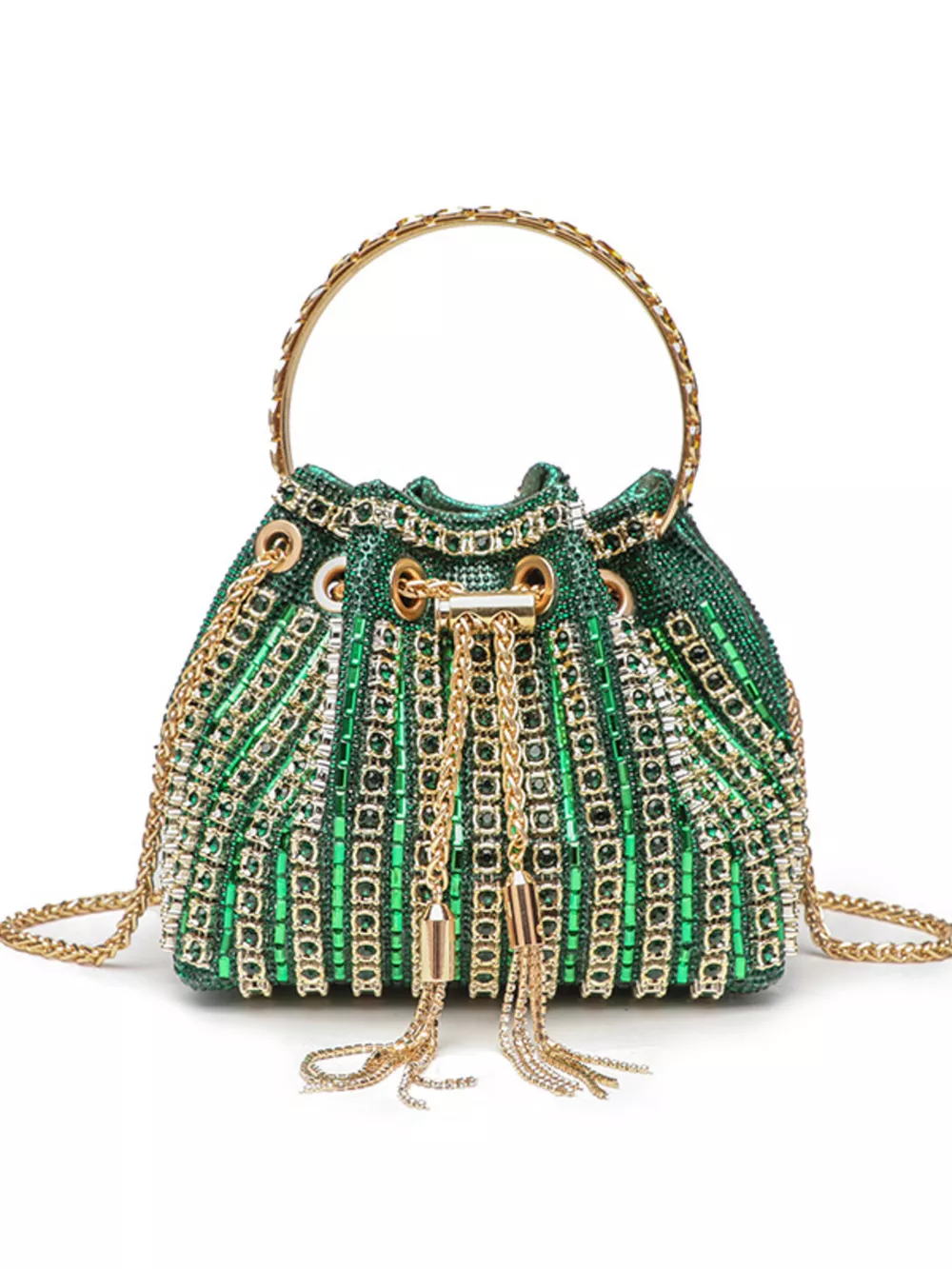 Rhinestone Embellished Bucket Crossbody Bag, image 7