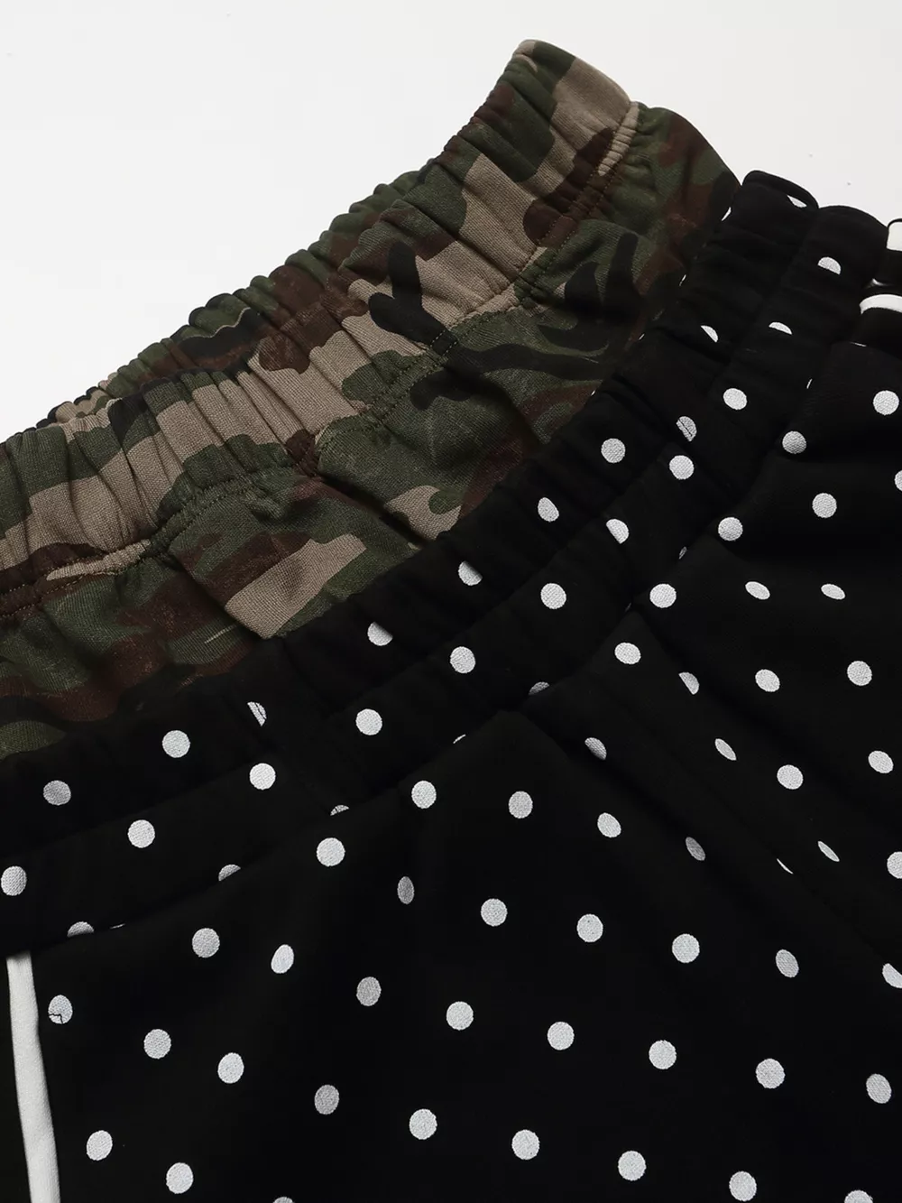 Men's Polka Dot Boxing Shorts with Camouflage Waistband, image 7