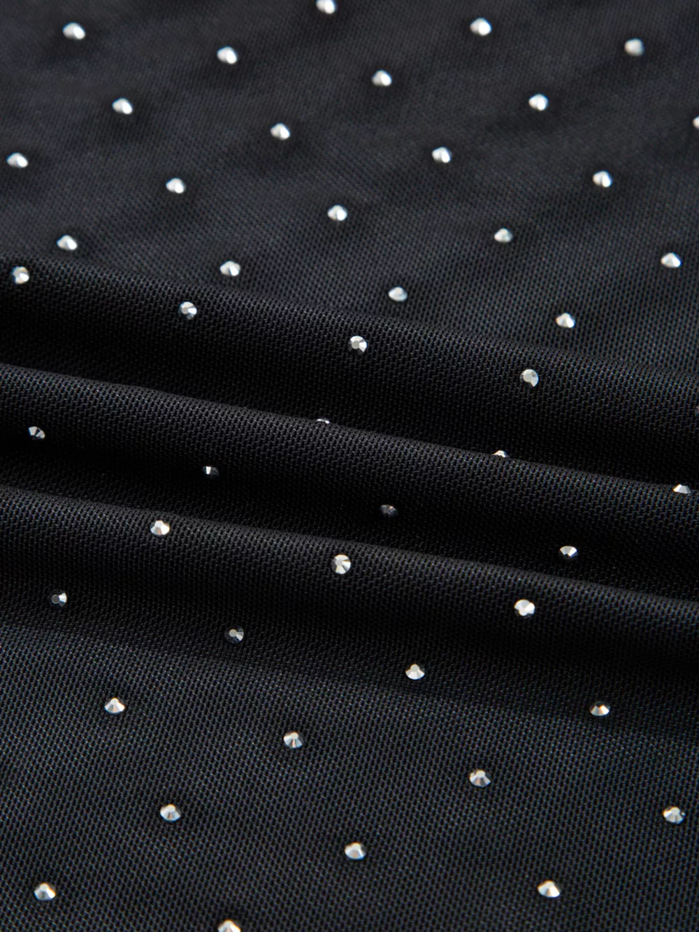 Rhinestone Embellished Mesh Long Sleeve Top, image 7