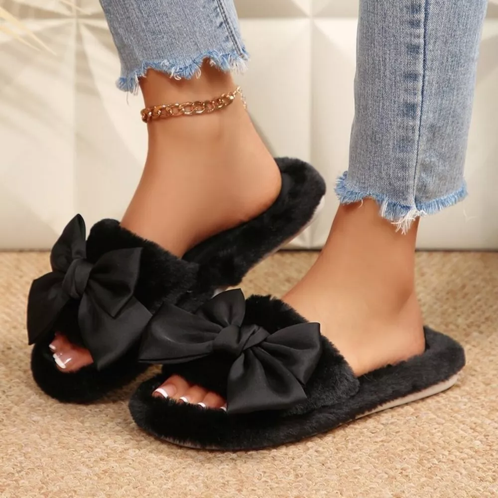 Bow Open Toe Flats Slippers, image 2