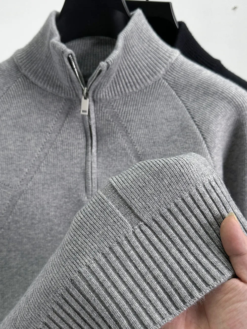 Men's Half-Zip Turtleneck Cardigan, image 3