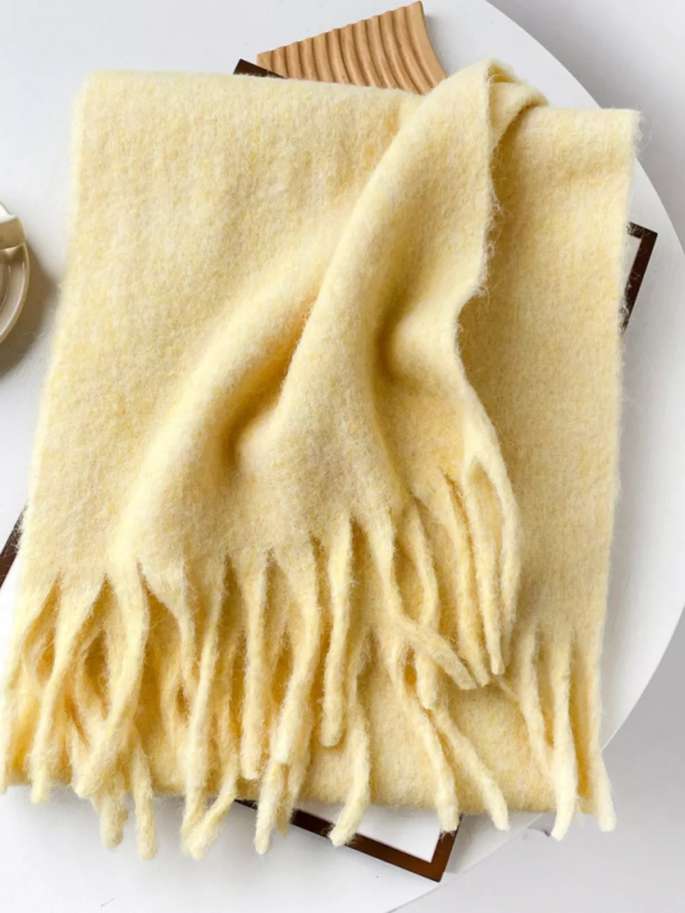 Fringe Solid Color Scarf, image 10