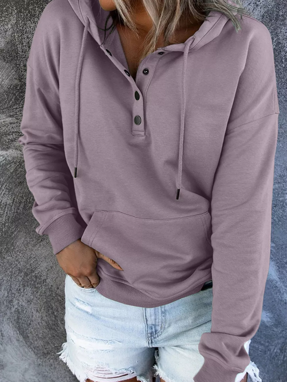Full Size Kangaroo Pocket Drawstring Long Sleeve Hoodie Plus Size, image 3