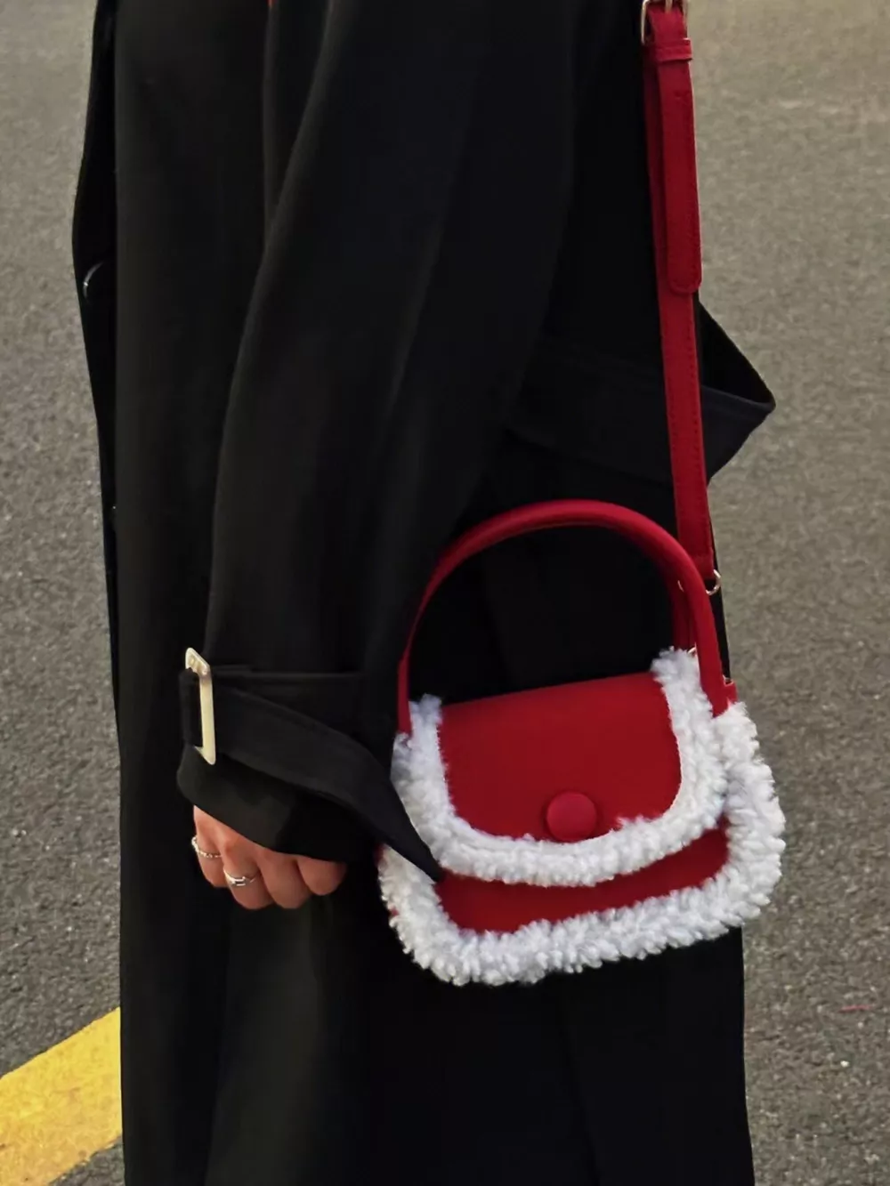 Fluffy Trim Mini Crossbody Bag, image 9
