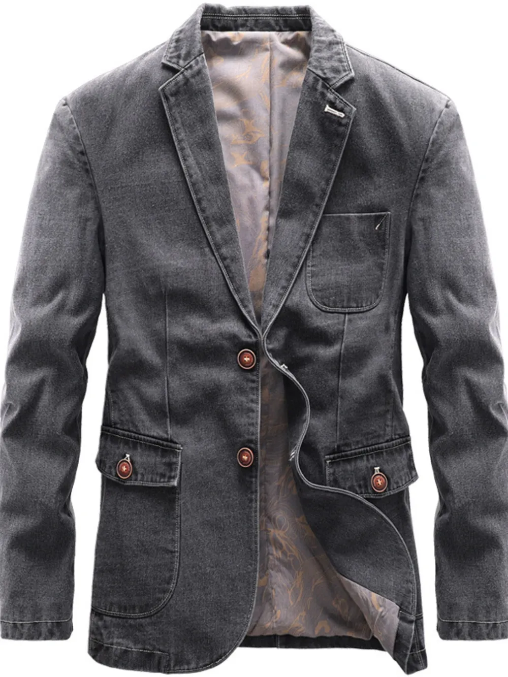 Men's Full Size Lapel Collar Long Sleeve Blazer Plus Size, image 10