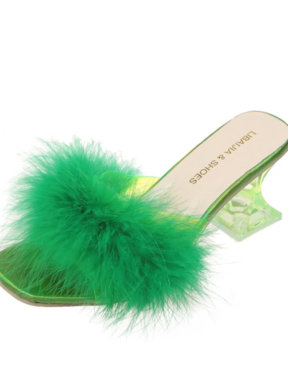 Fluffy Strap Block Heel Sandals, image 7