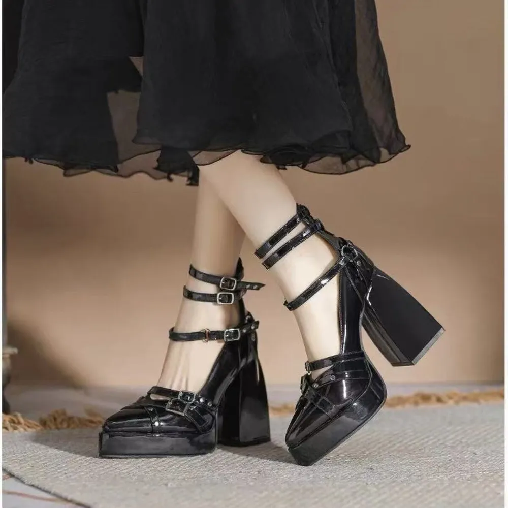 Gothic Platform Pumps with Multiple Buckle Straps, image 5