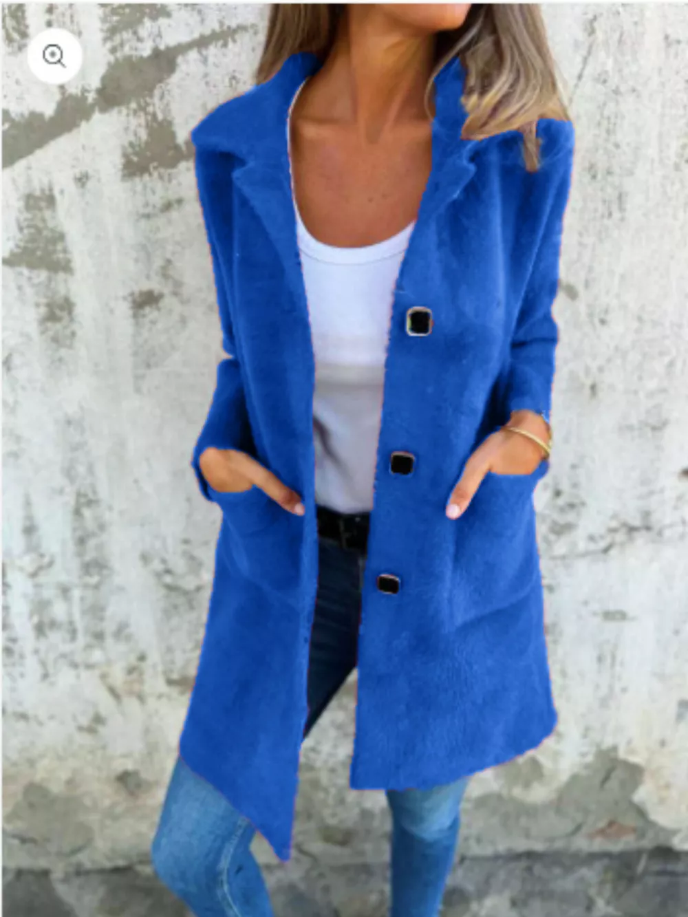 Full Size Button-Down Long Sleeve Longline Coat Plus Size, image 13