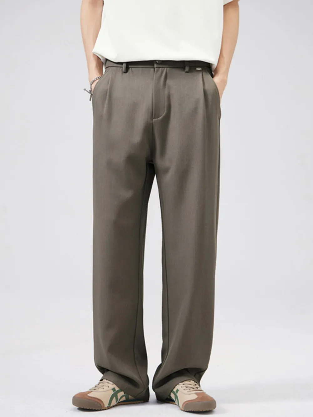 Men's Full Size Wide Leg Pleated Pants Plus Size, image 2