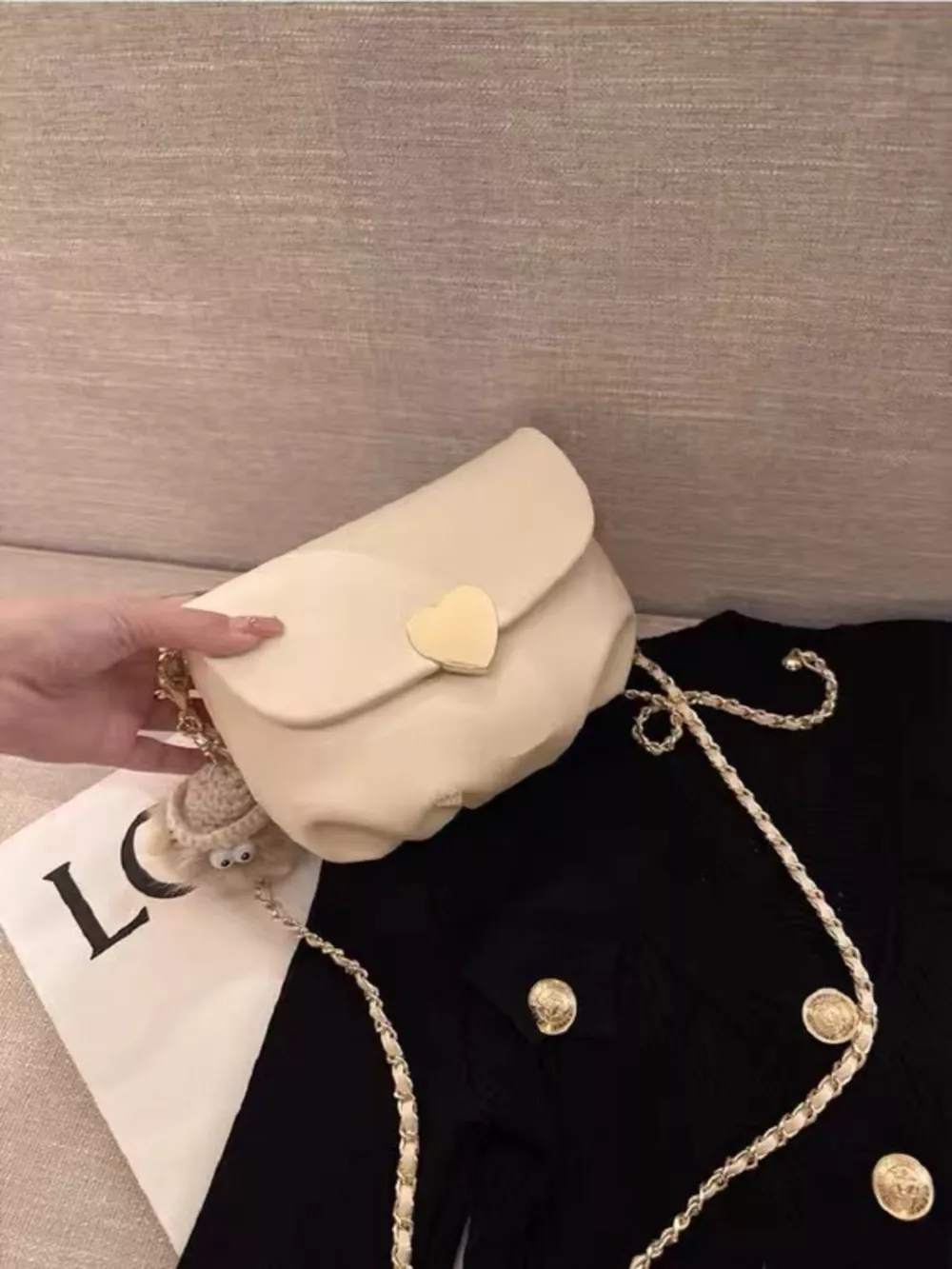 Heart Buckle Chain Crossbody Bag, image 3