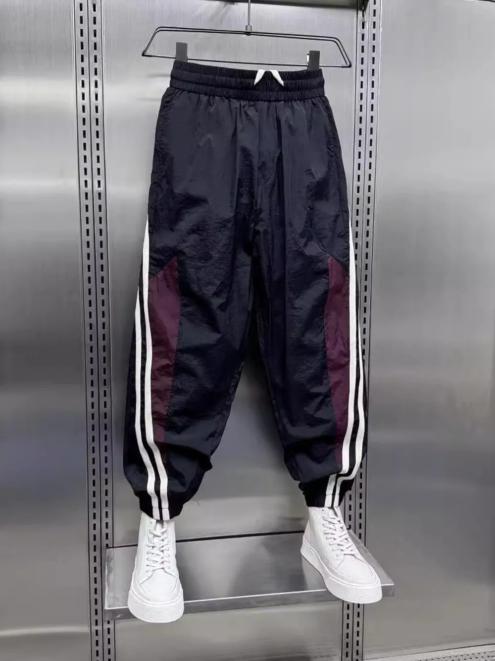 Men's Plus Size Side Striped Loose Fit Joggers, image 2
