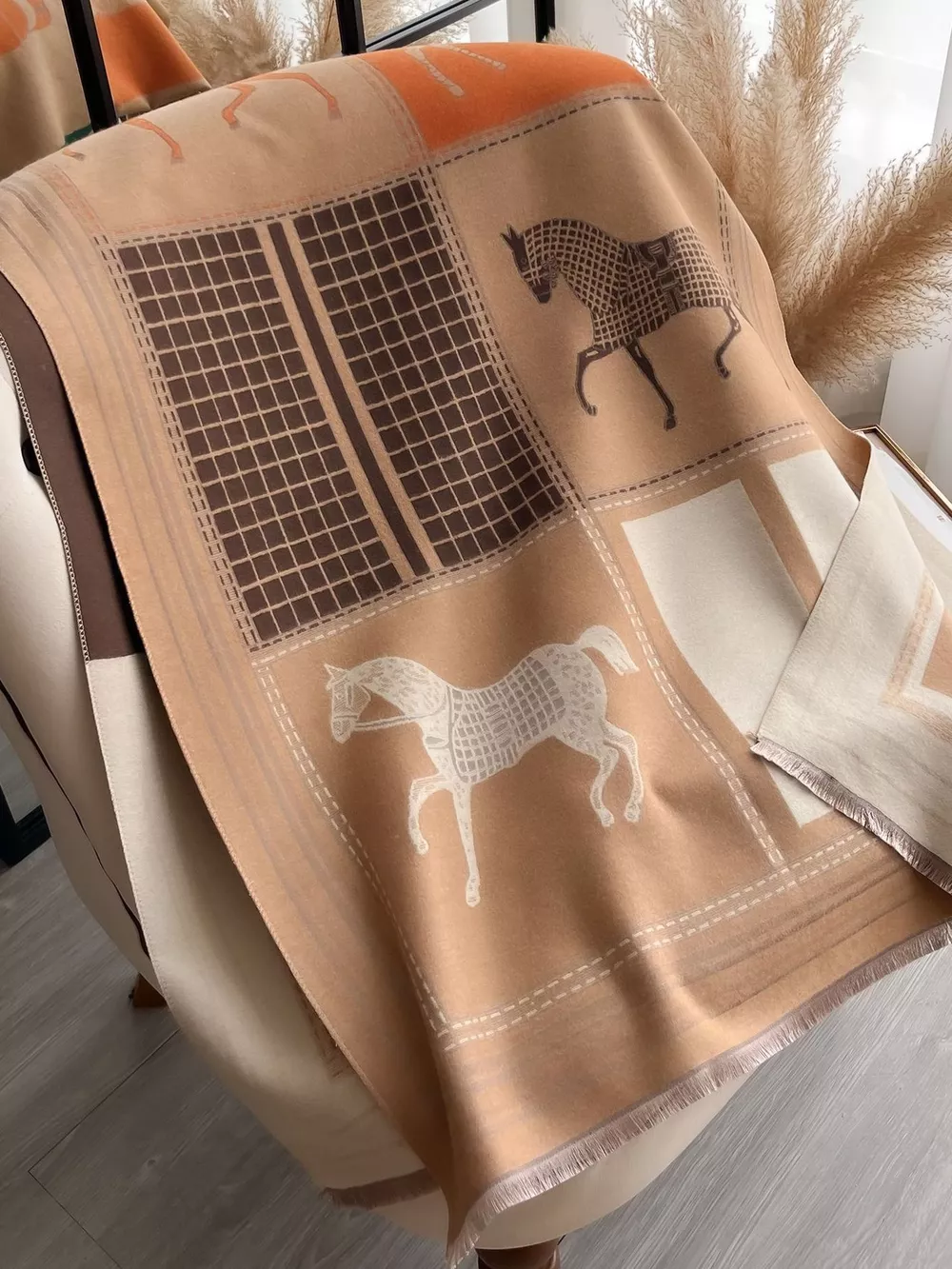 Equestrian Print Warm Scarf, image 5