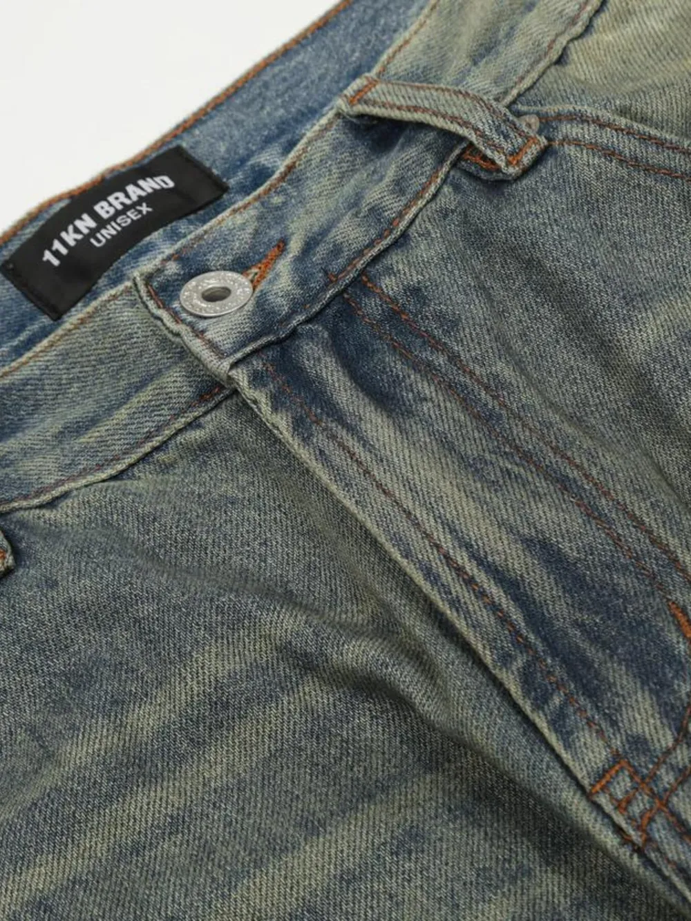 Men's Distressed Slim Bootcut Washed Jeans, image 8