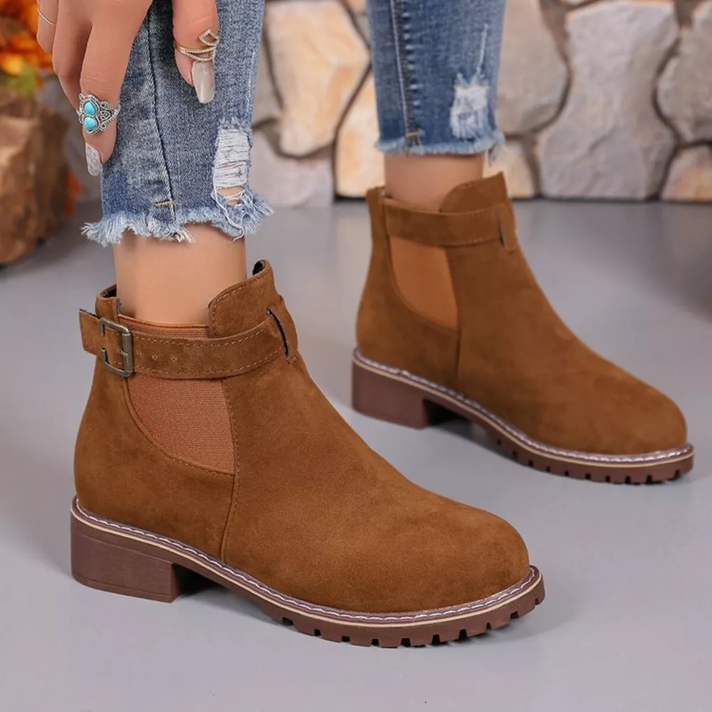 Round Toe Block Heels Boots, image 4