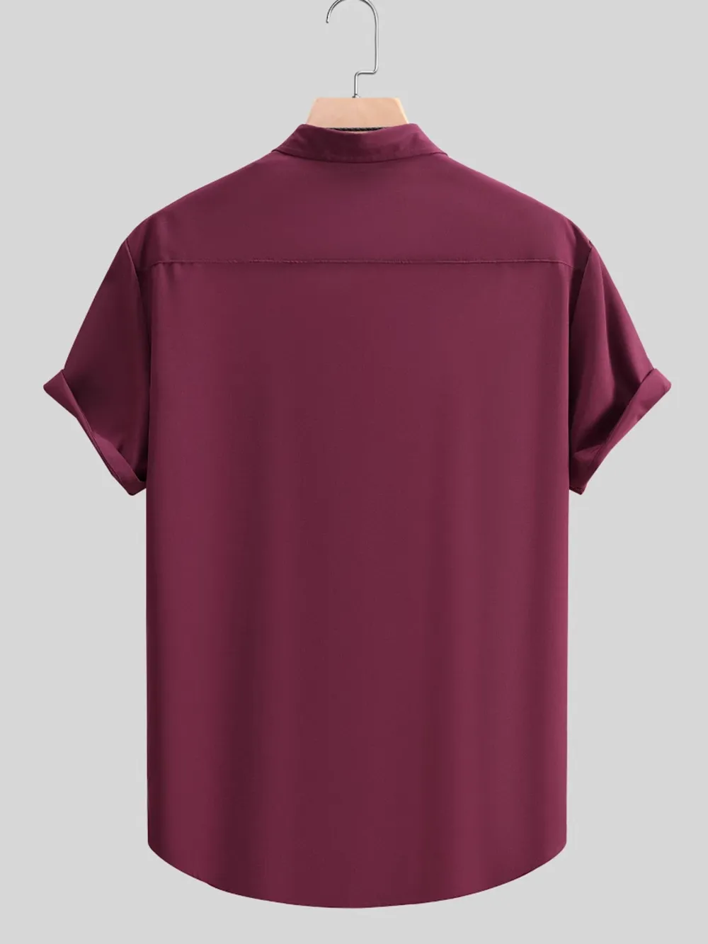 Men's Casual Solid Color Short Sleeve Shirt, image 2