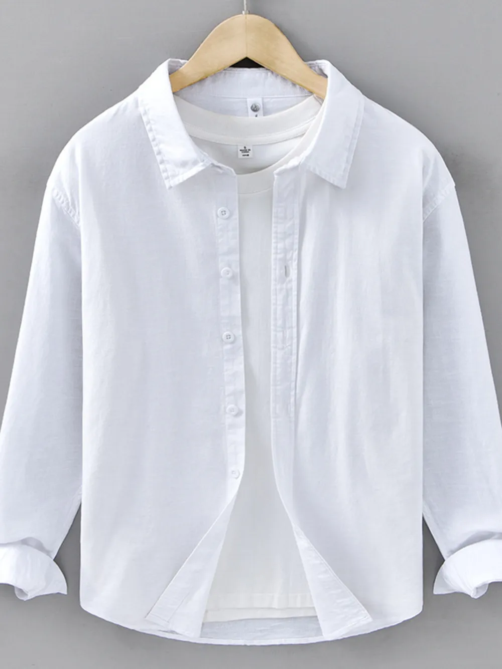 Men's Plus Size Button Up Long Sleeve Shirt, image 3