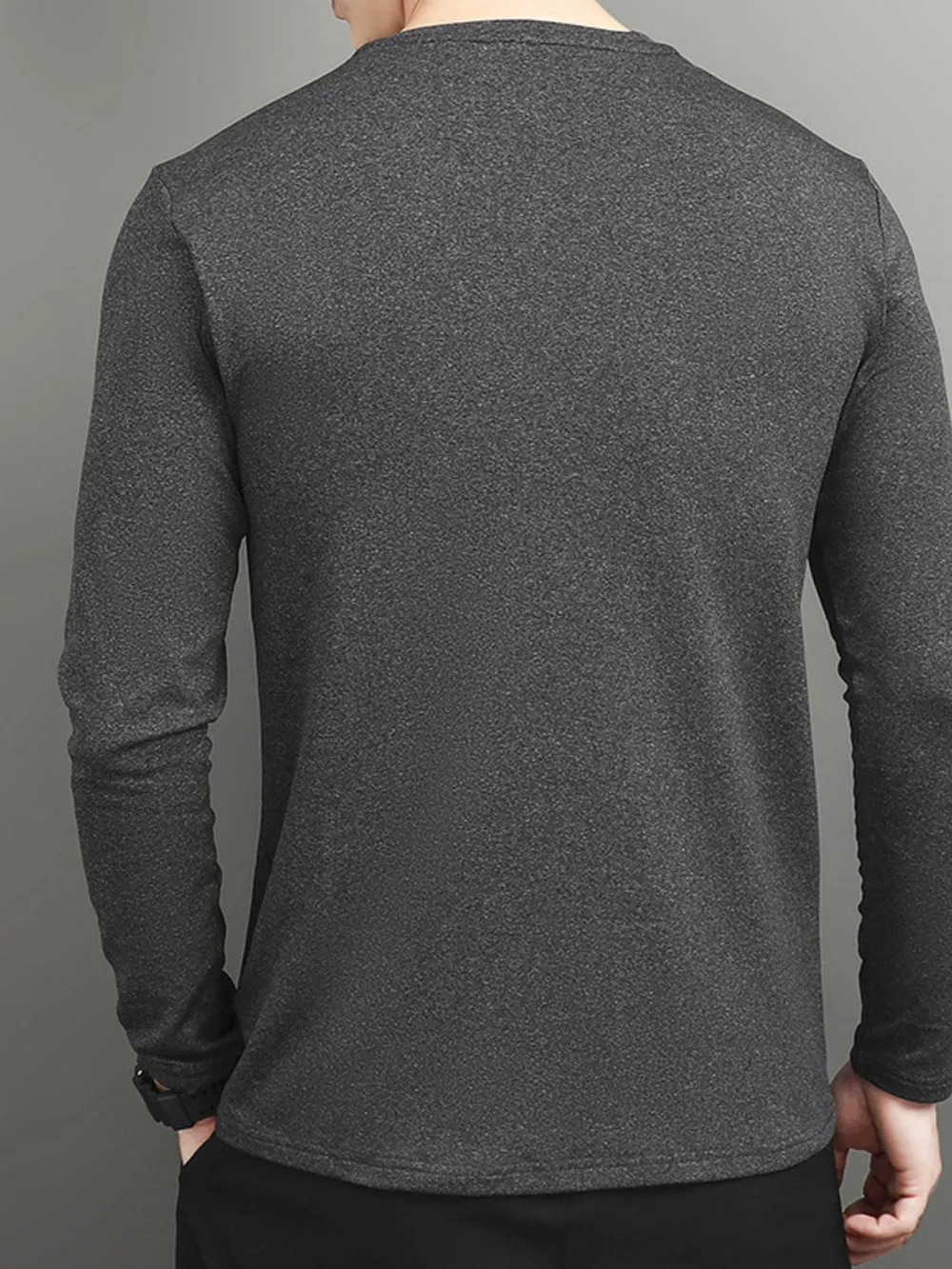 Men's Plus Size Round Neck Long Sleeve T-Shirt, image 6