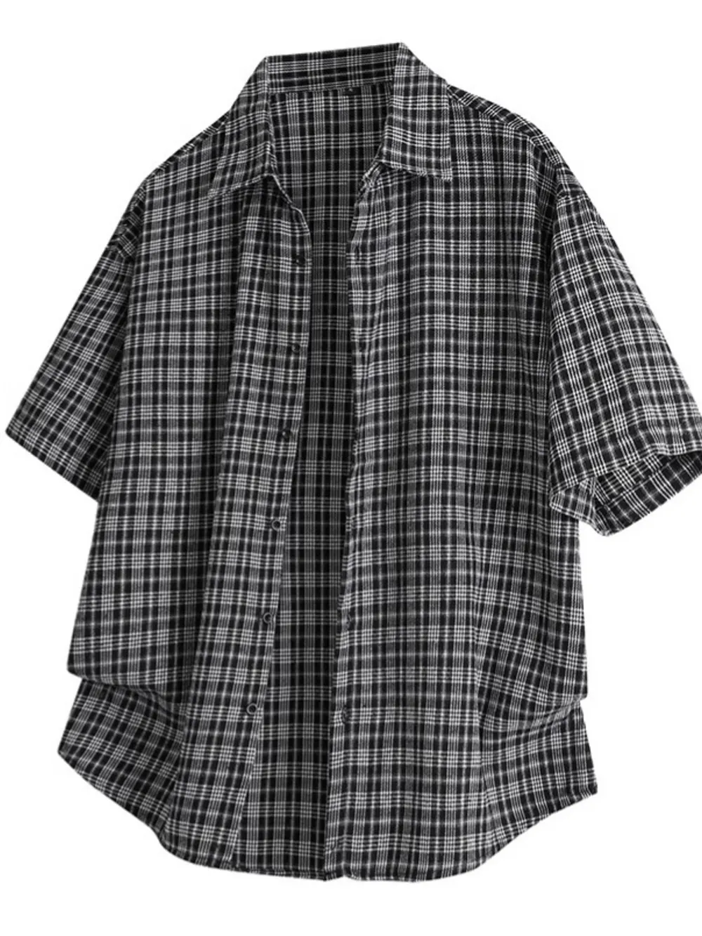 Men's Plus Size Plaid Short Sleeve Shirt