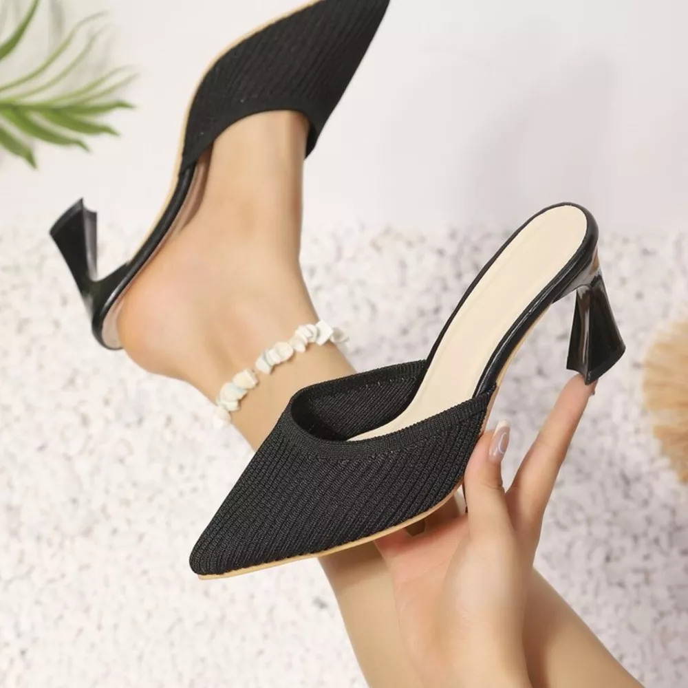 Point Toe Flare Heels Sandals, image 4