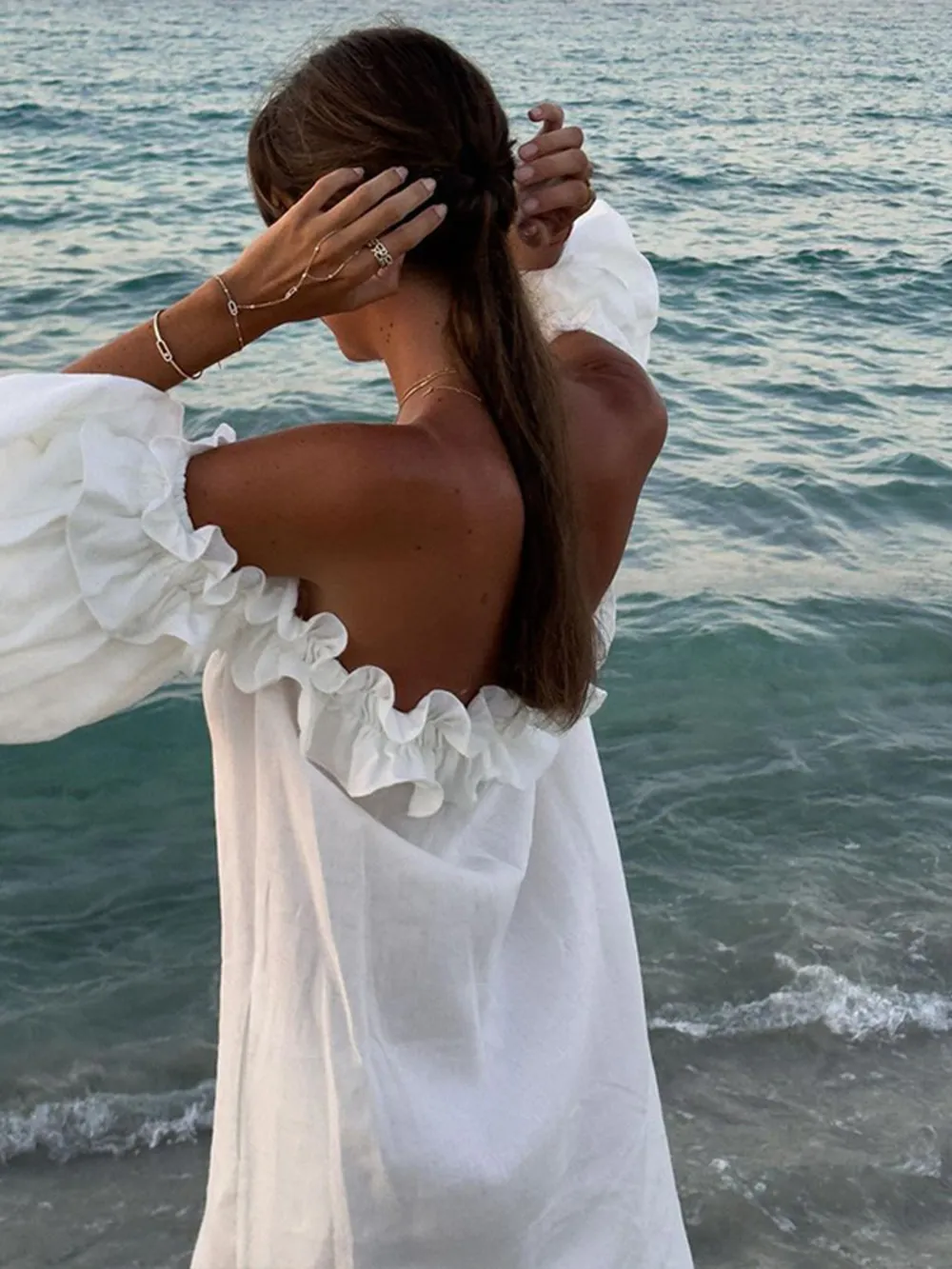 Side Slit Off-Shoulder Dress, image 3