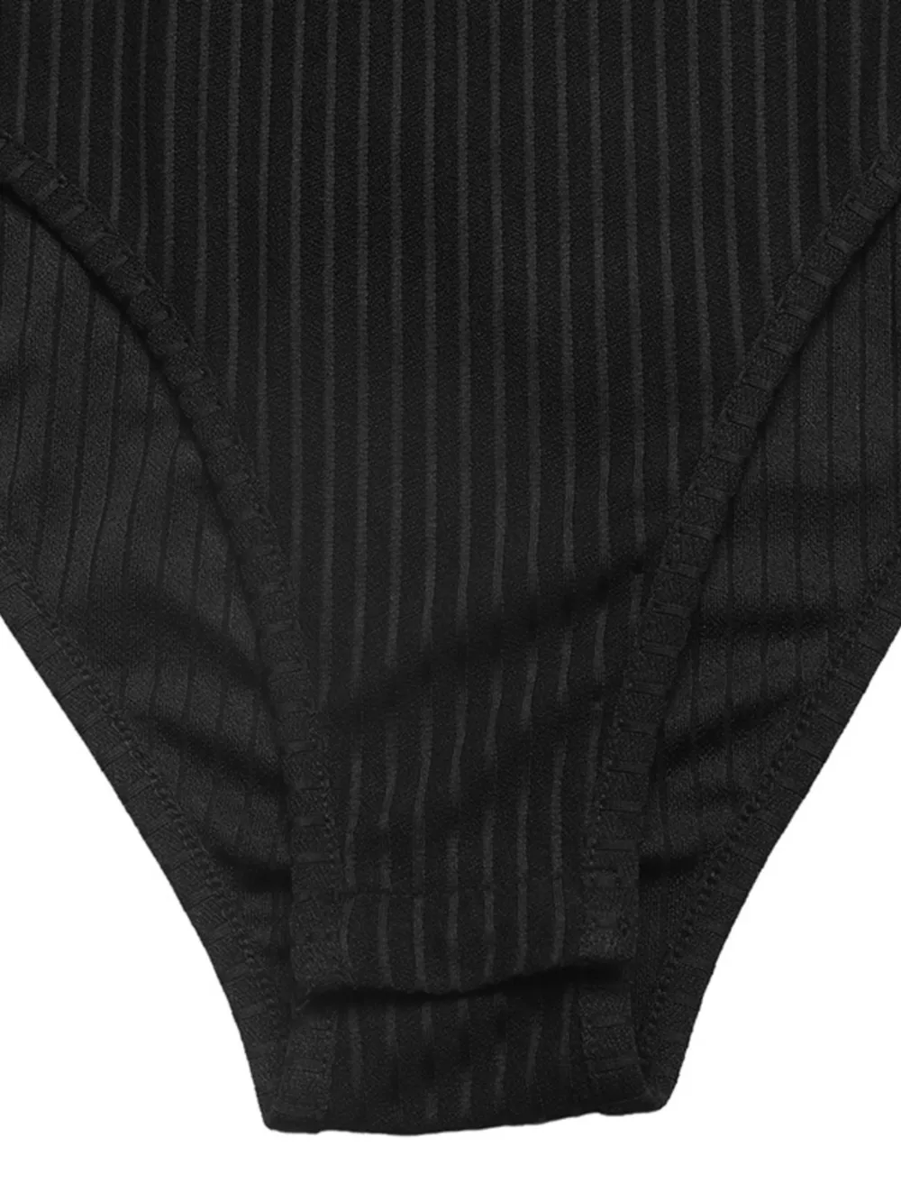 Leopard Trim Ribbed Knit Bodysuit, image 5