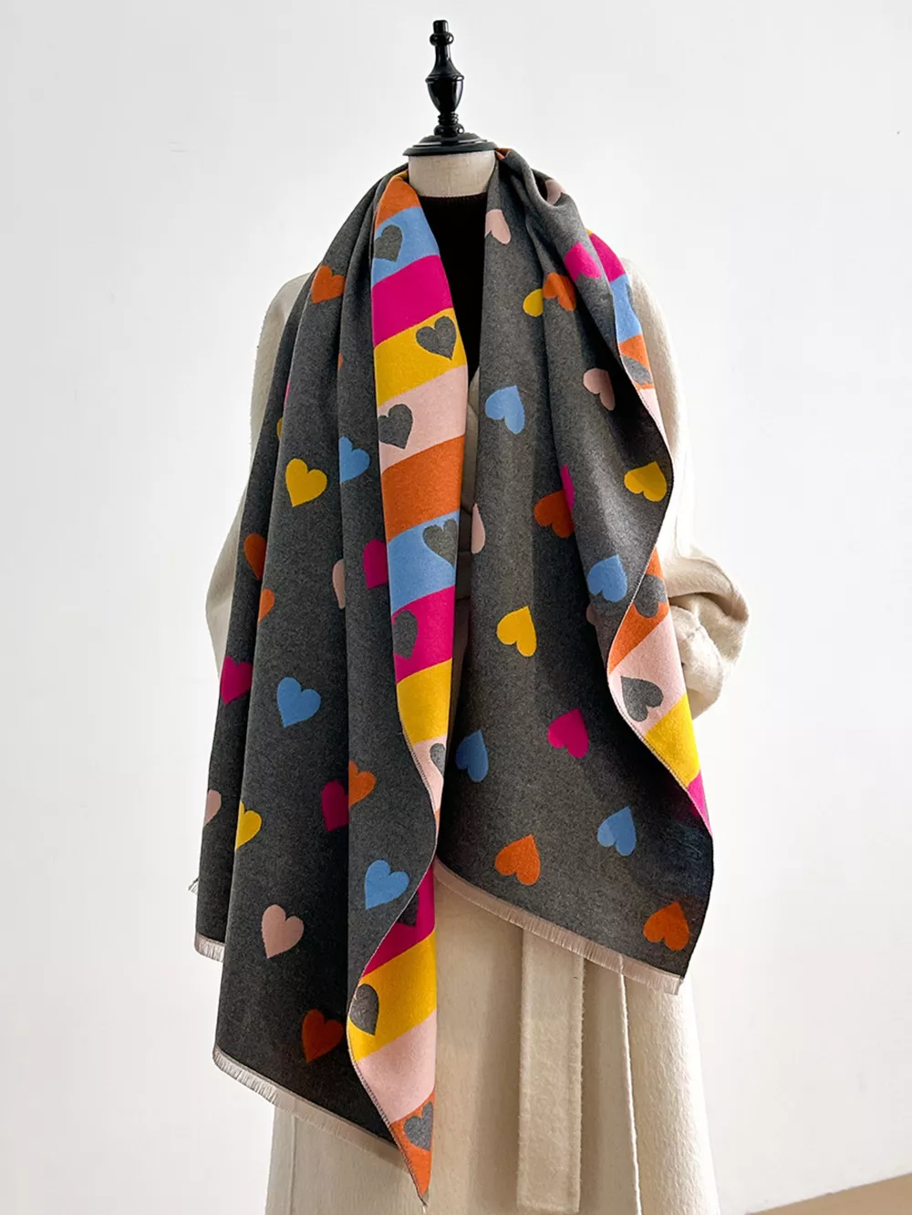Heart Pattern Warm Scarf, image 2