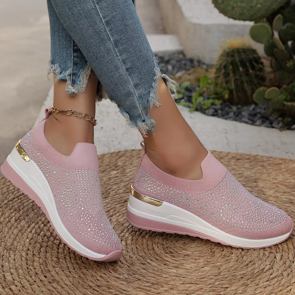 Rhinestone Round Toe Slip-Ons, image 12