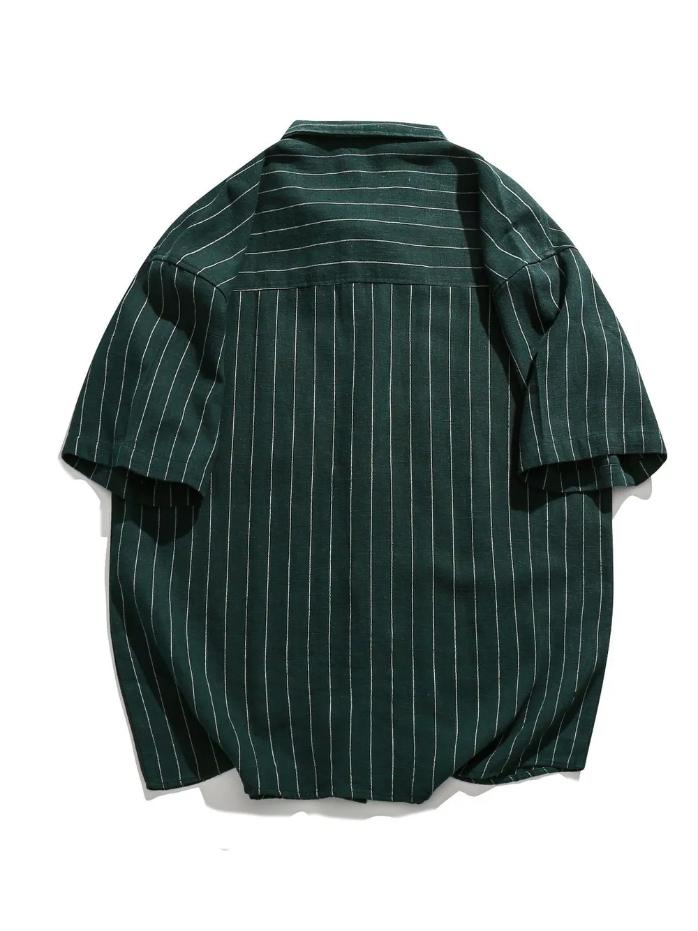 Men's Striped Button Up Short Sleeve Shirt, image 3