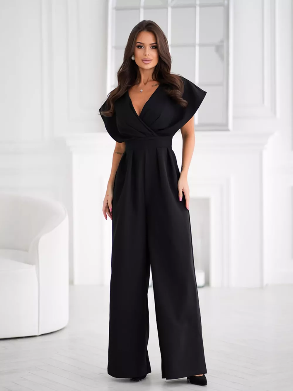 Surplice Wide Leg Jumpsuit, image 10