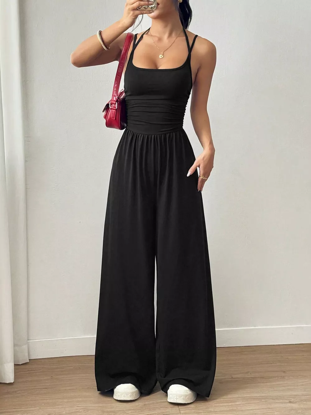 Spaghetti Strap Wide Leg Jumpsuit, image 2