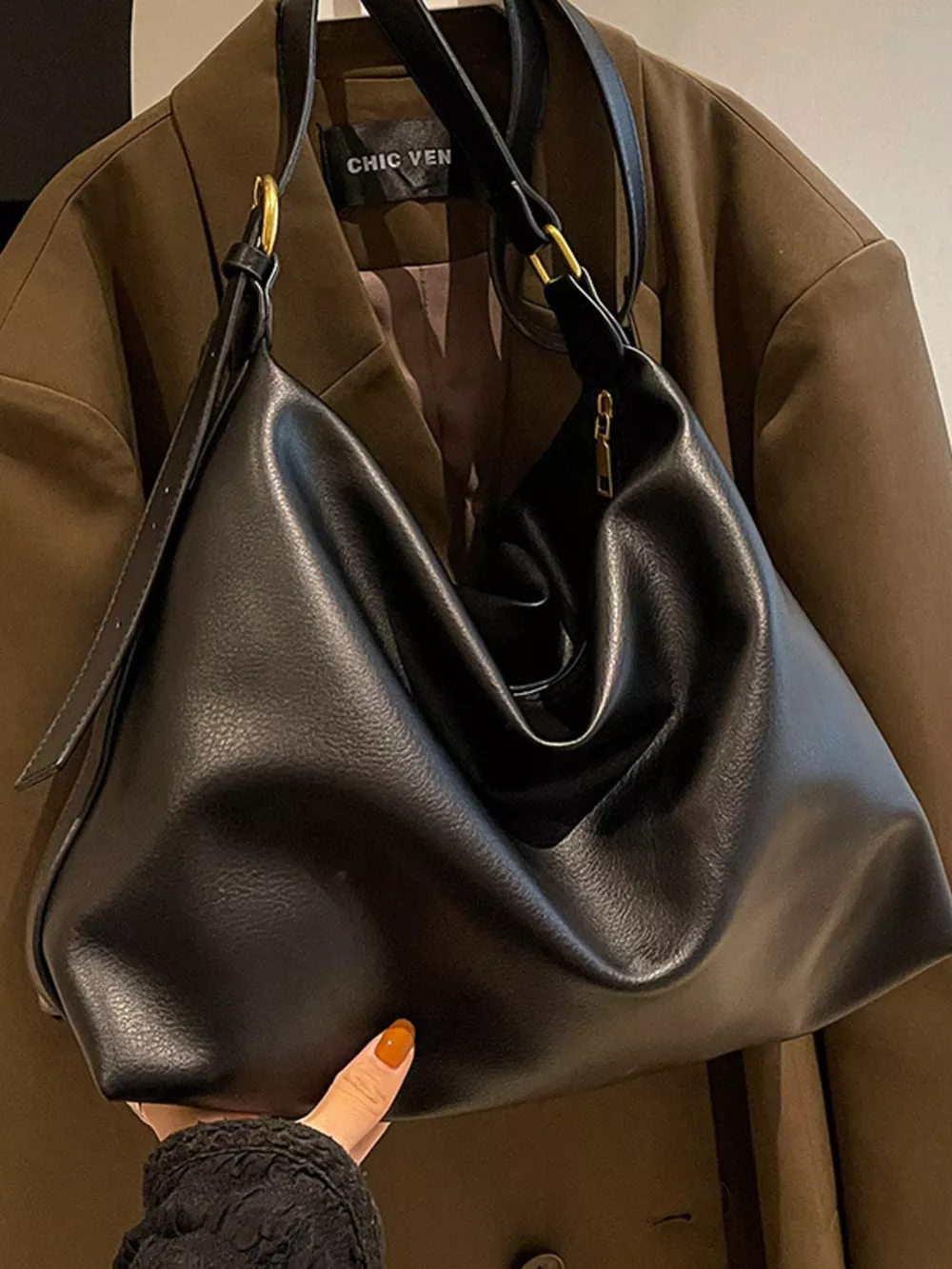 PU Leather Adjustable Strap Bag, image 5