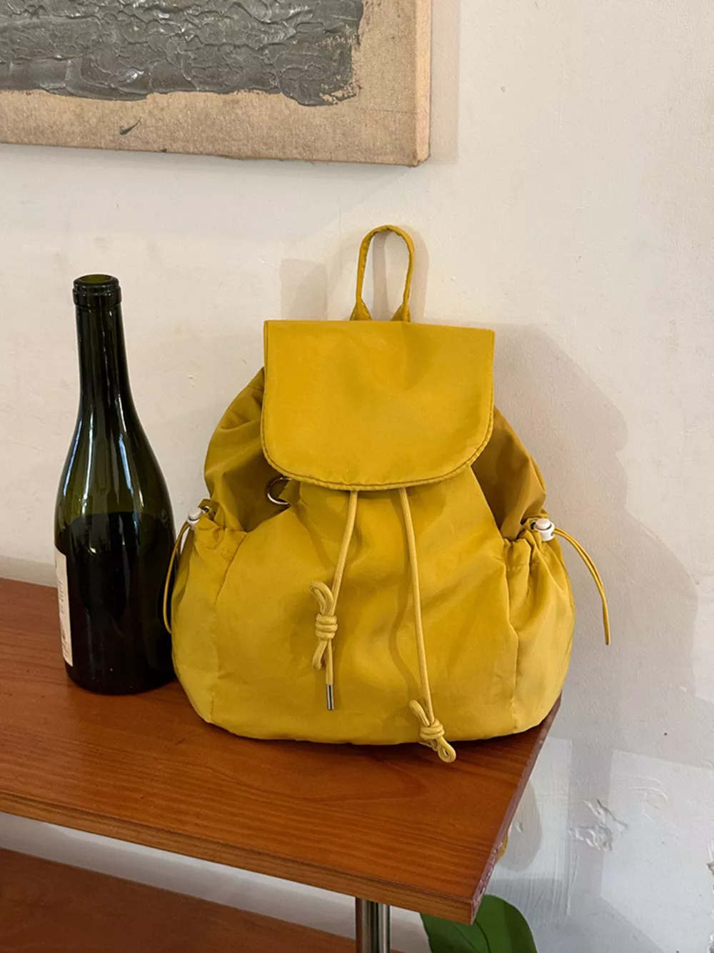 Plaid Drawstring Closure Backpack Bag, image 3