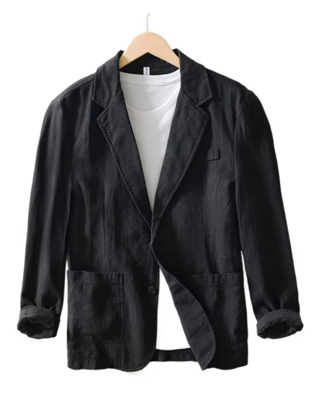 Men's Plus Size Button Up Long Sleeve Blazer, image 2