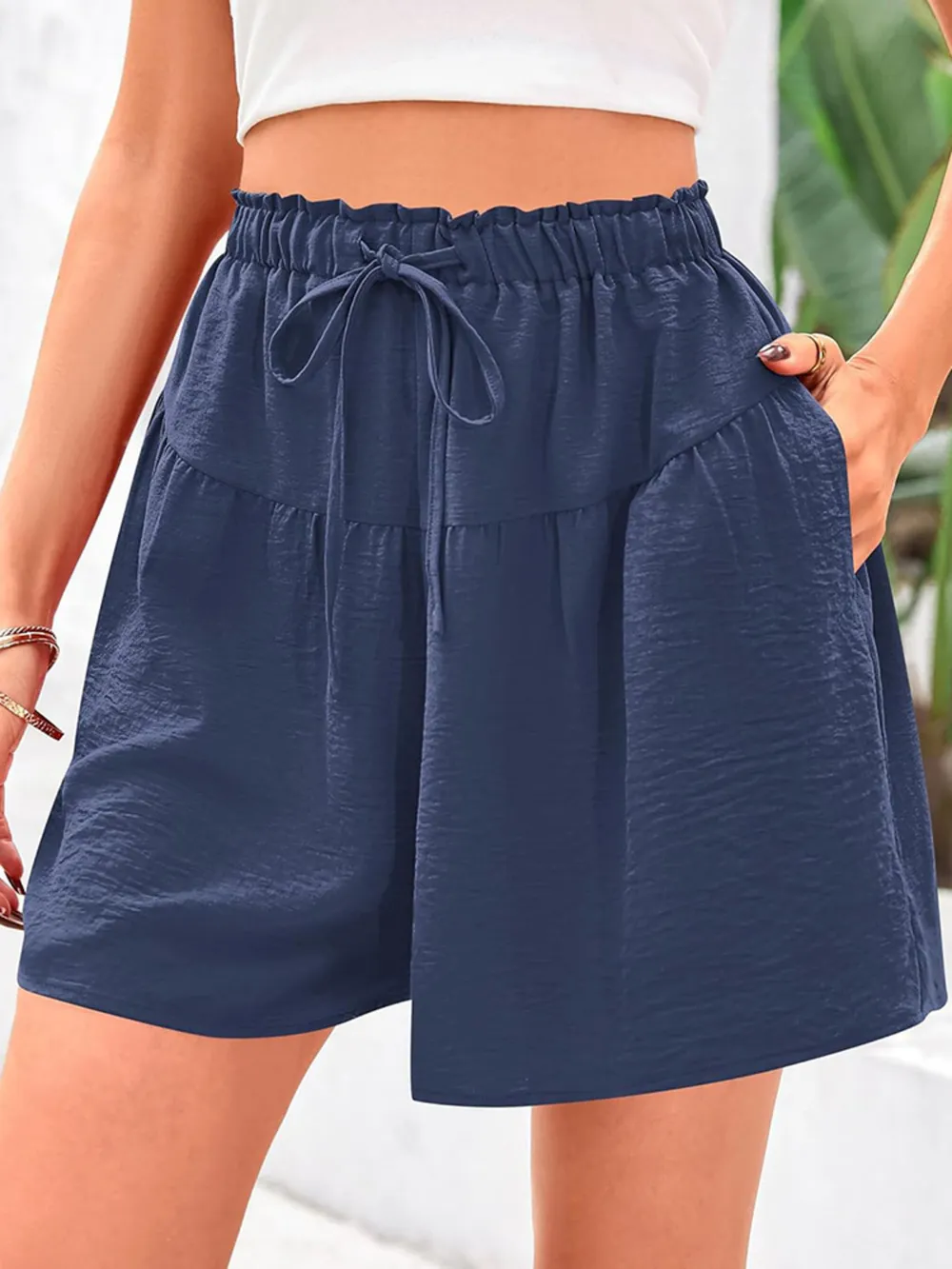 Full Size Casual Drawstring High Waist Relaxed Shorts Plus Size, image 12