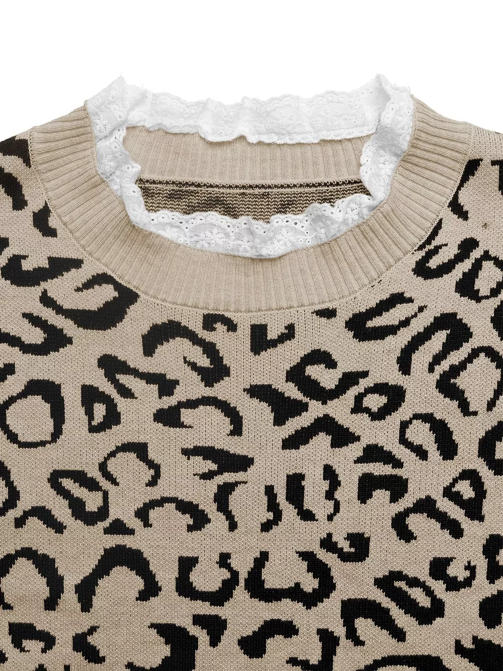 Frill Leopard Long Sleeve Sweater, image 3