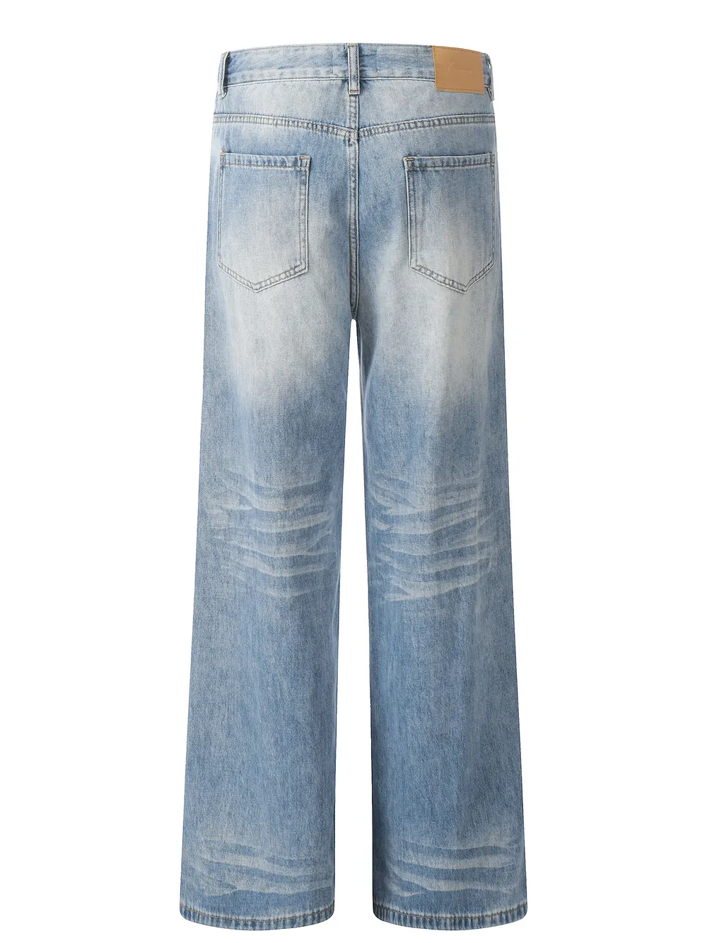 Men's Wide Leg Wash Jeans, image 2
