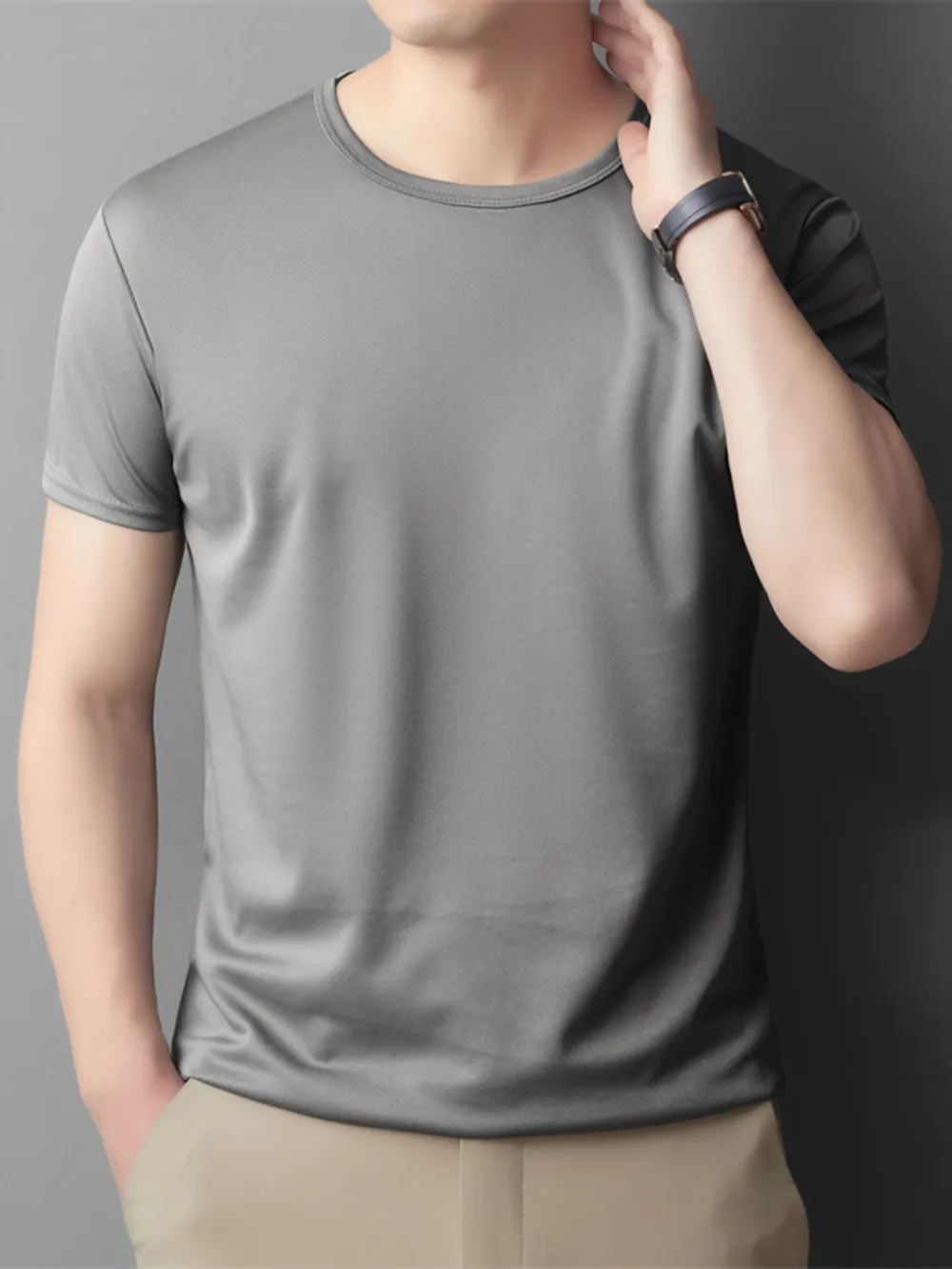 Men's Round Neck Short Sleeve T-Shirt, image 3