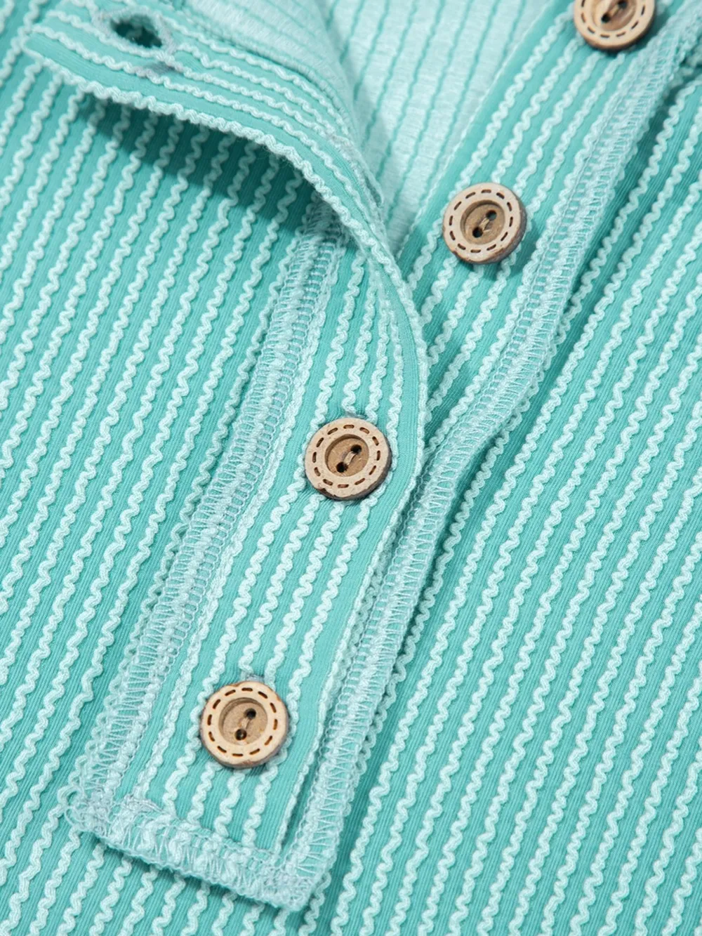 Color Block Ribbed Knit Henley Sweatshirt, image 9