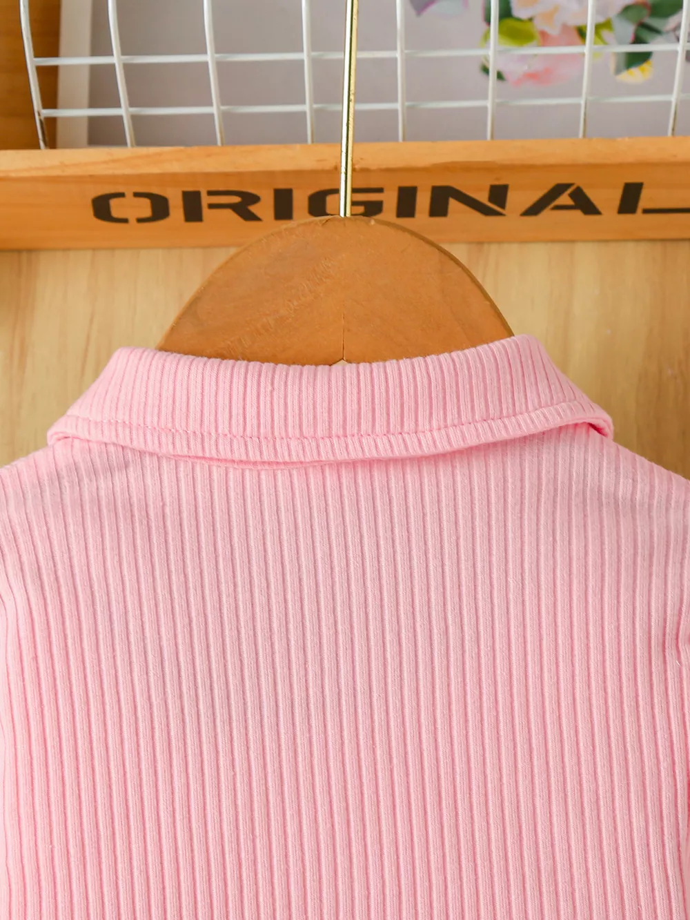 Children's Embroidered Ribbed Polo Shirt & Pleated Skirt Set, image 7