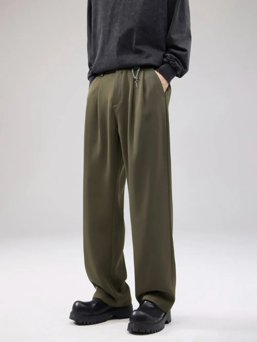 Men's Full Size Drawstring Wide Leg Pants with Pockets Plus Size