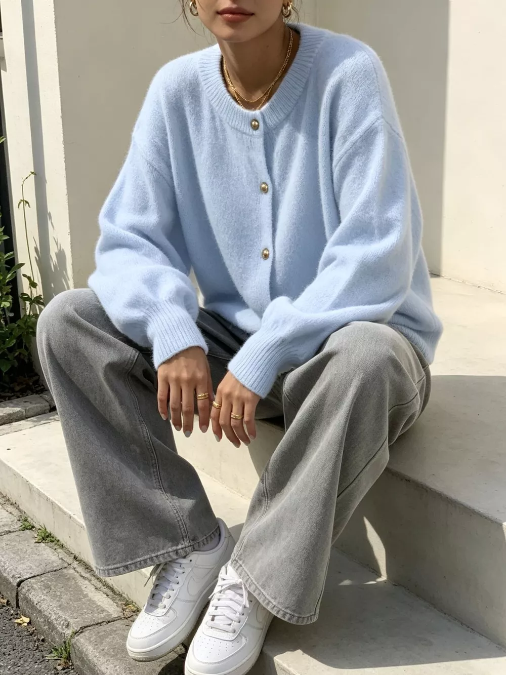 Classic Button-Down Knit Cardigan, image 32